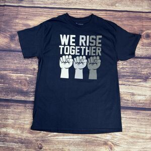 Spencer's Unisex Adult's We Rise Together Crewneck T Shirt JW7 Black Large